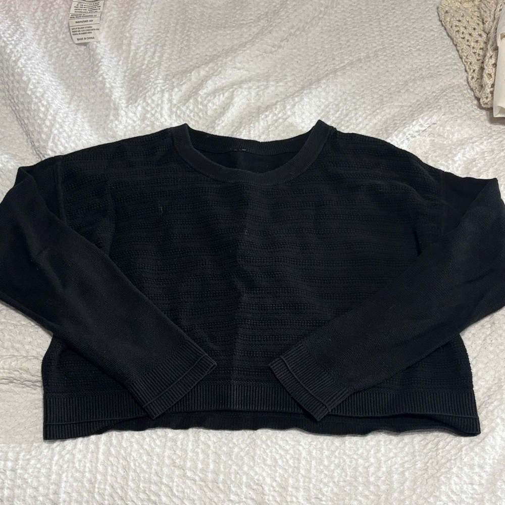 lululemon athletica Black Crew Neck Sweater